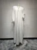 Vêtements ethniques Ramadan Blanc Abaya Dubai Kimono Jalabiya Vêtements de prière pour femmes Turquie Islam Muslim Modest Robe Robe Longue Musulmane Femme T240510
