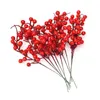 Декоративные цветы Рождественский орнамент сосна конус красный фруктовый ветвь творческий искусственный цветок