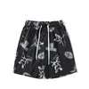 Vêtements de plage d'été pour hommes 2 pièces Silk Silk Hawaiian Shirt and Shorts Fashion Impression lâche Perbes décontractées 240507