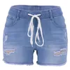 Jeans féminins 2024 Spring and Summer Women's avec une corde de caoutchouc High Waist Slim Hole