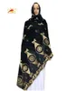 Vêtements ethniques 100% coton écharpe africain Fomes Dubaï Fashion Musulmane Femmes Broderie Hijab Scarf Headscarf HB091 T240510