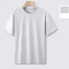 Men d'été Collier rond T-shirt de base hi qualité pima coton tees coton coton pure pure manche courte pliants mode claire