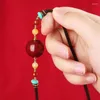 Colliers pendants en palissandre Red Bead Lady Clicule chaîne Zijin Sand