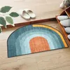 Tappeti tappetini a mezza porta rotonda per ingresso foglie di pavimento anti -slip interno tappeti per camera da letto stampato