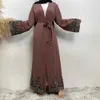 Etniska kläder blygsamma Abaya Ramadan Dubai Robe Femme Musulmane Turkiet Kaftan Islamiska kläder Muslim för kvinnor Kimono Caftan Marocain Cardigan T240510VAH2