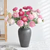 Декоративные цветы пиони симуляция цветочные цветочные стекания дома гостиная офис украшения украшения свадебная ткань цветочное искусство