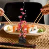 Fleurs décoratives 2 pcs Décoration de sushi fausse fleurs de centres de table de mariage tables tables assiettes ornement en plastique extérieur