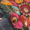 Veste en jean Boho surdimensionné multi-floral brodé à manches longues à manches longues décontractées veste de veste femme de printemps vêtements d'automne 240510