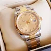 2021 Arrivée 36 mm 41 mm Lovers Watchs Diamond Mens Women Face Gold Face Automatic Wrist Wrists Designer Dames Watch 2512