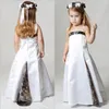 جميلة Realtree Camo Flower Girl Dresses for Wedding Party Forest Girl Girl Wear Thin Strap Custom Made Kids Pageants 2458