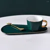 Tasses Saucers tasse de café européen et plat tasse créative avec cuillère GAGE DE TEA DE FLOOR