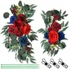 Flores decorativas 2pcs Arco artificial Arco de seda Decorações de pratos de flores de rosa Bem -vindo sinal Garland floral Garland