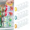 Kök förvaring rack 4 fack dryck kylskåp hållbart stapelorganisator kan hållare med stativ bärbar soda effektiv