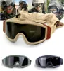 Lunettes de prise de vue Airsoft Tactical Gogleing Motorcycle Paint-Paintball CS CS Wargame Goggles 3 Lens Black Tan Green34870851540145