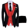 Yiwumensa Black Peaked Lapel Tuxedos Slim Fit Groom Wear Suits Men for Wedding 3 PiecesジャケットベストパンツカスタムメイドSmkoingビジネス227G