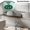 Kitchen Storage Sponge Holder Sink Organizer Adjustable Faucet Strap Drain Drying Rack For Bathroom