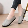 Casual Shoes Moccasins Authentic Leather Loafers Beef Senon Soft Bottom Slip-On Pumpar Flat medelålders och äldre mamma