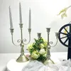 Metal Candelabra Centerpiece Simple Elegant Candlestick Holder For Wedding Thanksgiving Matsal Living Decoration 240429