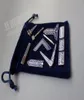 Set van 9 verschillende blauwe vrijmetselaars werkgereedschap Badge met fluweeltas Mason Mason Miniature Mason Gifts 2011252272140