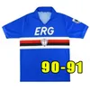 Retro Sampdoria 1991 1992 Jerseys de football 91 92 Futbol Vintage Football Camiseta Classic Shirt Kit Maillot Maglia Tops