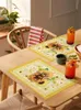 Tafel matten bloemen bijen dieren honingraat gele koffie schotelmat keuken placemat dineren dineren servies 4/6 stcs pads