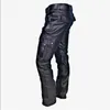 Pantalon masculin nouveau pantalon en cuir masculin noir / rouge / marron