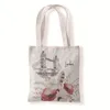 Opbergtassen retro bloemen tas met grote capaciteit shopper mode vogels vrouwen schouder rozen vintage canvas