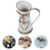 Vases Rustic Outdoor Decor Kettle Metal Flower Pot Vase Arrangement Bucket White Iron Shabby Chic
