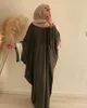 Etniska kläder Custom Wolesale Dress Mellanöstern Dubai Turkish Robe Dress Abaya Hijab T240510