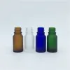 Opslagflessen Reisfles 10 ml groen blauw Amber transparante matglas injectieflacons Essentiële olie met aluminium dop 500 stks/lot