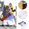 Vêtements pour chiens vêtements d'animaux de compagnie drôle de guitare costume de style cowboy fournit des accessoires de cavalier de chat r0z9