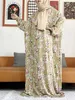 Vêtements ethniques NOUVEAUX ABAYAS DE COTTON MUSULUME POUR FEMMES PRIÈRE RAMADAN DUBAI TURK MIDGE EST FEMME ROBE FLORAL LORD Afrique Robe Turban Joint T240510