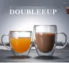 Weingläser Doppelwandglas Tasse Set Hitzebeständiges handgemachtes Becher Bier Espresso Kaffee Tee Whisky trinken