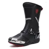 Chaussures de vélo moto de course routière Boots Biker professionnel 2024 Motorbike Long Riding Protective Gear Shift Microfibe Leather Boot