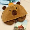 Cuscino peluche capybara kawaii con cappello simpatici animali da cartone animato cuscini di peluche adorabili per il regalo di compleanno per le vacanze 240507