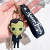 Ny skräck onsdag Addams KeyChain Addams Family Movie Rollmodell Pendant Keyring onsdag Addams Doll Key Chains Gift