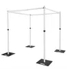 Verstelbare aluminium legering bruiloft ceremoniële kiosk verticaal frame van boogceremonie paviljoen glanzend wit bruiloft vierkant luifel podium decor