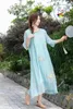 Robes de fête Style chinois Hanfu Summer 2024 Robe brodée ethnique Broidered Zen Long Elegant Fashion Stand Collar Vêtements