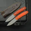 1PCS Nouveau couteau droit de survie de haute qualité 8CR13mov Breat de point de chute en satin Tang Tang G10 Handle des couteaux de chasse à lame fixe extérieure avec gaine en cuir