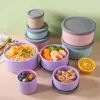 Sortez des conteneurs Stockage des récipients alimentaires avec les couvercles 1pc 250/300 ml Bleu / Purple / Pink / Brown Reutilisable Silicone Kitchen Accessoires