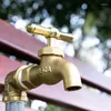 Bathroom Sink Faucets TMOK Single Outlet Brass Faucet For Garden Irrigation T-type Rotation Shut-off Valve Water Tap