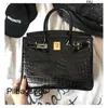 Bolsa de couro genuíno Birkinnsbags saco feminino 2024 nova bolsa versátil moda singleshoulder crosswoulder crocodile high qualy fivela tem logotipo