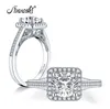 Ainuoshi Trendy 925 Sterling Silber 125 ct runden Schnitthal Ring Engagement Simuliertes Diamant Hochzeit