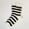 Men's Socks She Said That Korean Spring/summer Stripe Co Branded Socks Mens and Womens Mid Length English Embroidered Sports Socks Ins Nz5f