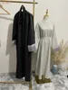 Vêtements ethniques fleurs de mode Robe musulmane imprimée avec robe ceinture abaya femelle pleine longueur du service de culte des vêtements d'extérieur musulman Abaya Wy1986 T240510