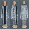 Ethnic Clothing Plus Size African Clothes For Women Summer Elegant Long Sleeve V-neck Polyester Maxi Dress Gowns Dashiki Africa