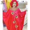 Ethnische Kleidung afrikanische Bazin Riche lange Kleider für Frauen Hochzeit Elegant Original Bazin Riche Dashiki Robe mit Schalsticker Kleidung T240510