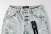 jeans ksubi designer maschile jeans viola jeans dritti dritti regolari lavati vecchi jeans neri lunghi impilati pantaloncini viola pantaloni buco