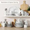 Series Veweet Nikita 50 pièces ensembles de vaisselle pour 6 y compris les plaques de porcelaine tasses tasses d'oeufs tasses et soucoupes set 240508