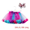 Rainbow Colous Mini Короткие девушки платья плюс размер оборки пухлые юбки